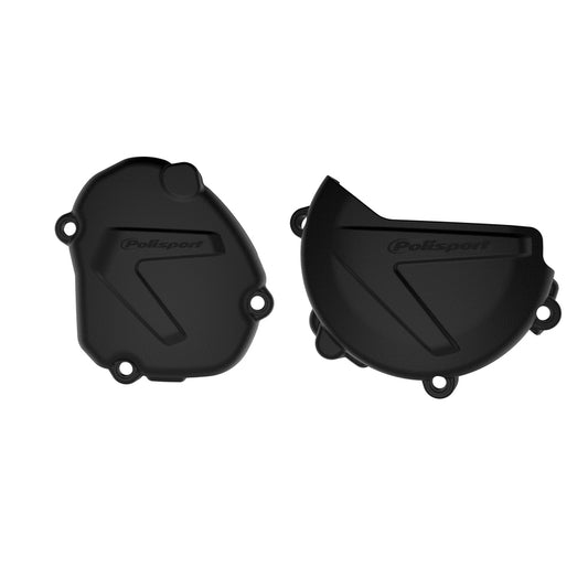 POLISPORT Clutch and Ignition Cover Protection Set Black - Yamaha YZ125