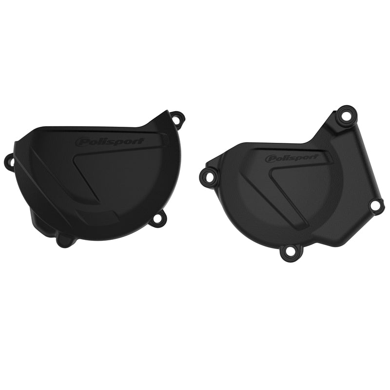 POLISPORT Clutch and Ignition Cover Protection-Set Black - Yamaha YZ250