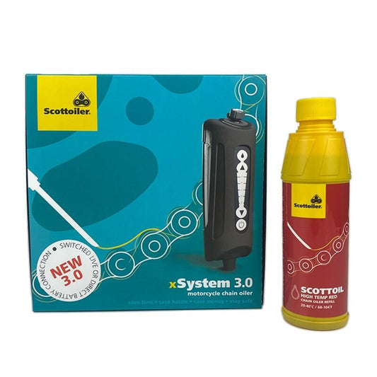 SCOTTOILER Xsystem 3.0 Smeersysteem + 250 ml High-Temp. Red Smeermiddel