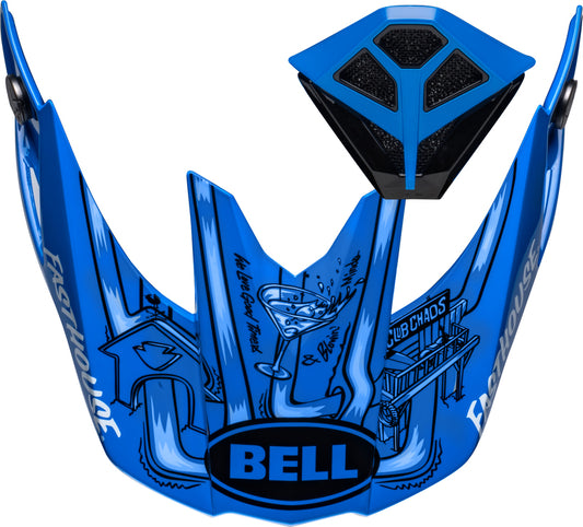 BELL Moto10 Spherical FH DID Off-Road Peak and Mouthpiece Kit - Blue