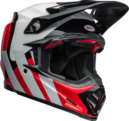 BELL Moto-9S Flex Helmet - Hello Cousteau Stripes Gloss White/Red