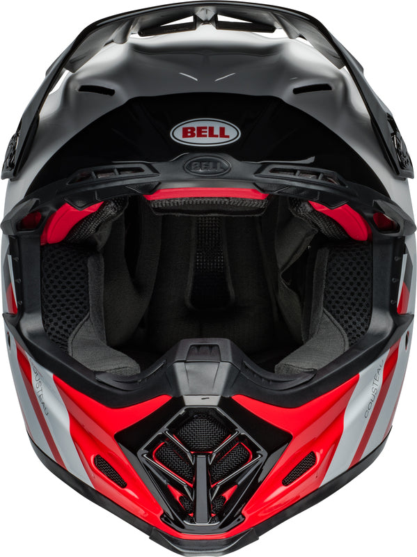 BELL Moto-9S Flex Helmet - Hello Cousteau Stripes Gloss White/Red