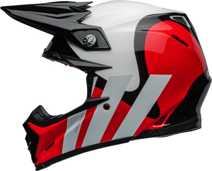 BELL Moto-9S Flex Helmet - Hello Cousteau Stripes Gloss White/Red