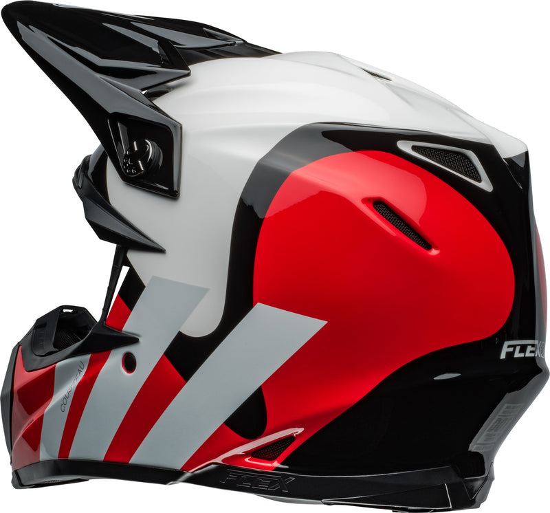 BELL Moto-9S Flex Helmet - Hello Cousteau Stripes Gloss White/Red