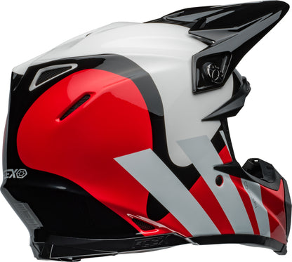 BELL Moto-9S Flex Helmet - Hello Cousteau Stripes Gloss White/Red