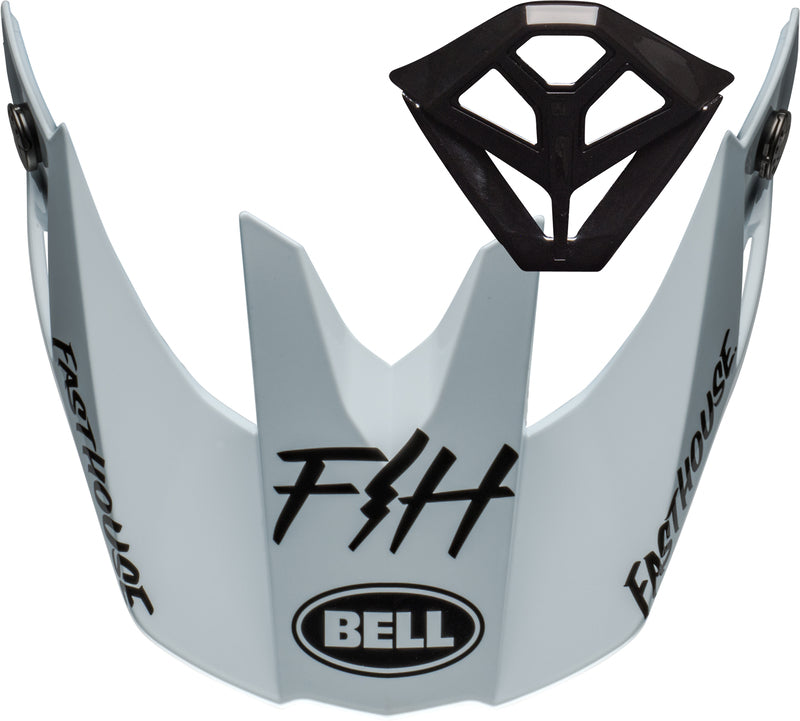 BELL Moto-10 Spherical Peak and Mouthpiece Kit - Fasthouse Mod Squad Gloss White/Black