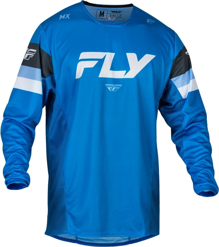 FLY RACING Kinetic Prix Youth Children's size jersey - Bright Blue/Charcoal/White