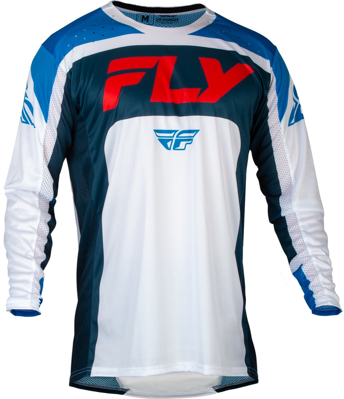 FLY RACING Lite Jersey - Zwart/Wit/Denim Grey