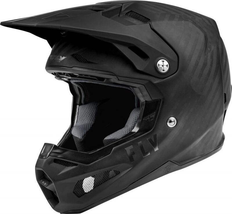 FLY RACING Formula Carbon Kindermaat helm - Mat Black Carbon