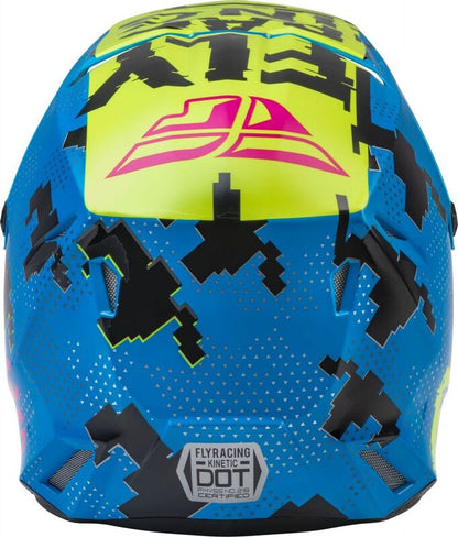 FLY RACING Kinetic Scan Kindermaat helm - Blauw/Neon roze