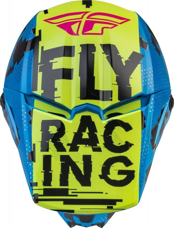 FLY RACING Kinetic Scan Kindermaat helm - Blauw/Neon roze