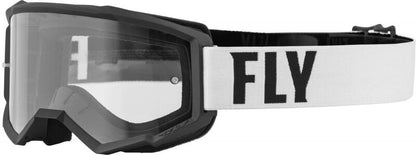 FLY RACING Focus Goggle Black/White - Clear Lens