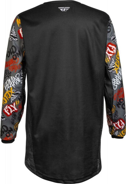 FLY RACING Youth Kinetic Rebel Jersey Black/Grey YL