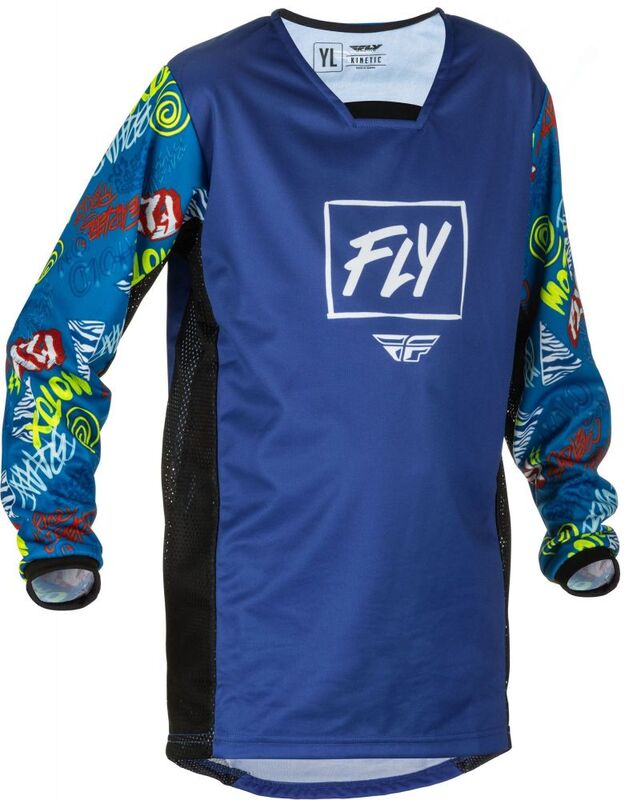 FLY RACING Youth Kinetic Rebel Jersey Black/Grey YL