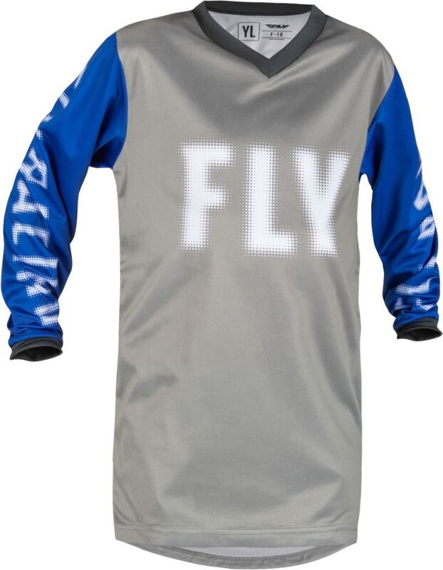 FLY RACING F-16 Youth Children's size jersey - Grey/Blue