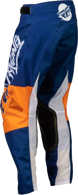 FLY RACING Youth Kinetic Khaos Pants White/Navy/Orange