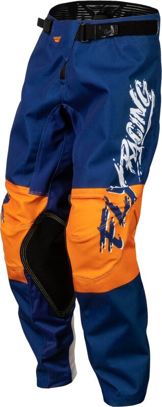 FLY RACING Youth Kinetic Khaos Pants White/Navy/Orange