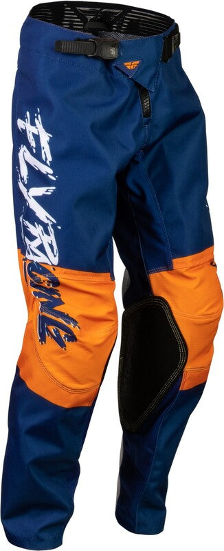 FLY RACING Youth Kinetic Khaos Pants White/Navy/Orange