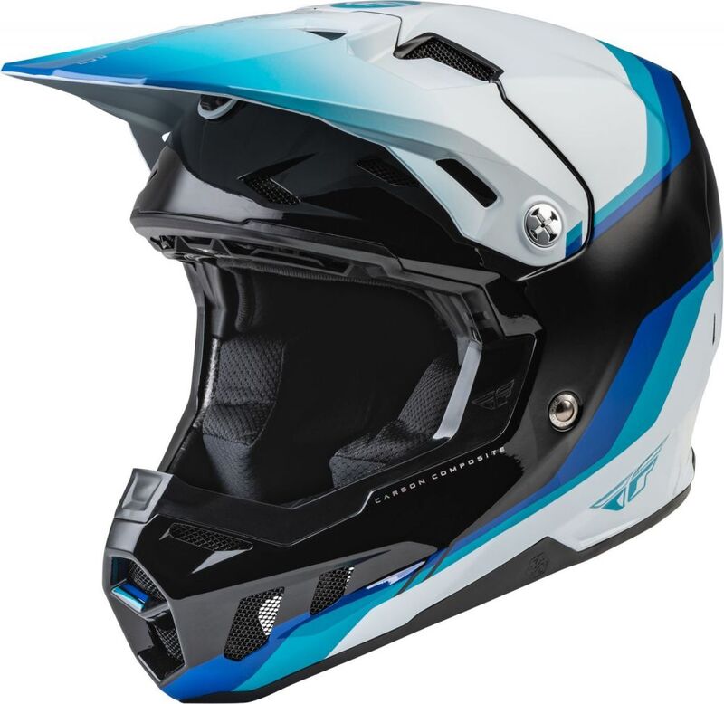 FLY RACING Formula CC Driver Helm - Zwart/Blauw/Wit - XS