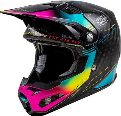 FLY RACING Formula Smart Carbon Legacy Helm - Zwart/Electric Blue/Fuschia