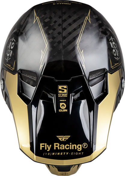 FLY RACING Formula Smart Carbon Legacy Helm - Zwart/Electric Blue/Fuschia