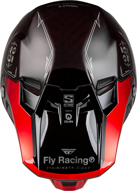 FLY RACING Formula Smart Carbon Legacy Helm - Zwart/Electric Blue/Fuschia