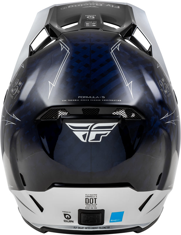 FLY RACING Formula Smart Carbon Legacy Helm - Zwart/Electric Blue/Fuschia