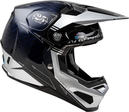 FLY RACING Formula Smart Carbon Legacy Helm - Zwart/Electric Blue/Fuschia