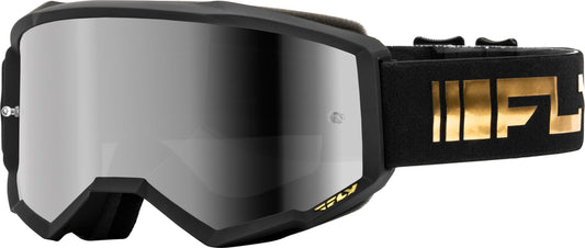 FLY RACING Zone Motocross Goggles - Black/Gold with Silver/Smoke Lenses