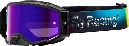 FLY RACING Zone Elite Motocross Goggles - Black/Gray Camo with Dark Blue/Smoke Lenses