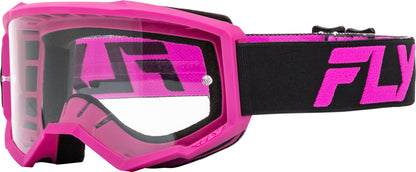 FLY RACING Focus Crossbrillen - Zwart/Neon geel met Heldere Lens