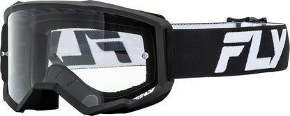 FLY RACING Focus Crossbrillen - Zwart/Neon geel met Heldere Lens