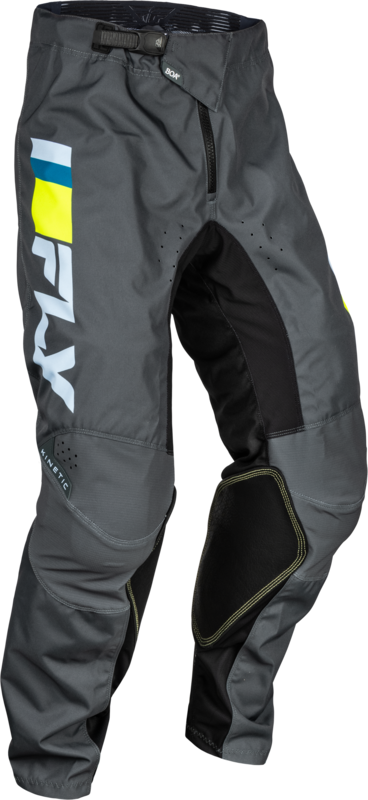 FLY RACING Kinetic Youth Kindermaat broek - Ice Grey/Charcoal/Neon geel