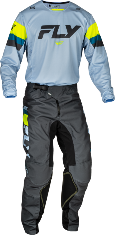 FLY RACING Kinetic Youth Children's size pants - Ice Grey/Charcoal/Neon yellow