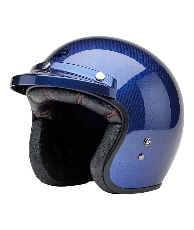 BELL Custom 500 Carbon Steve McQueen Le Mans Helmet - Metallic Blue