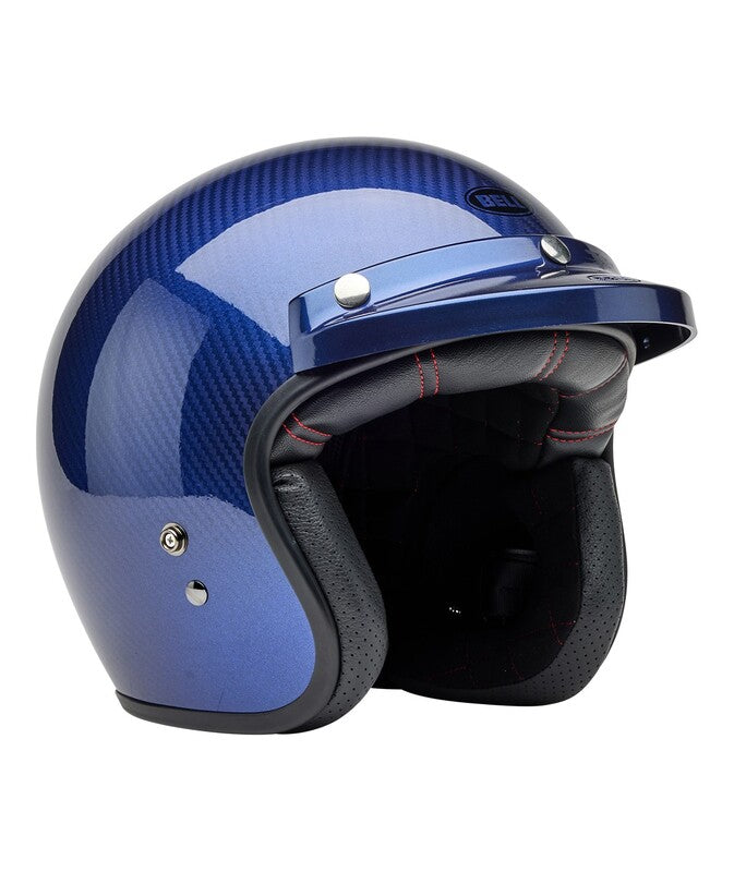 BELL Custom 500 Carbon Steve McQueen Le Mans Helmet - Metallic Blue