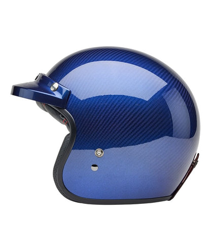 BELL Custom 500 Carbon Steve McQueen Le Mans Helmet - Metallic Blue