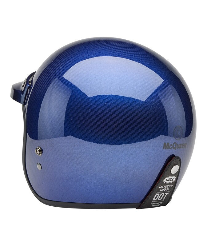 BELL Custom 500 Carbon Steve McQueen Le Mans Helmet - Metallic Blue