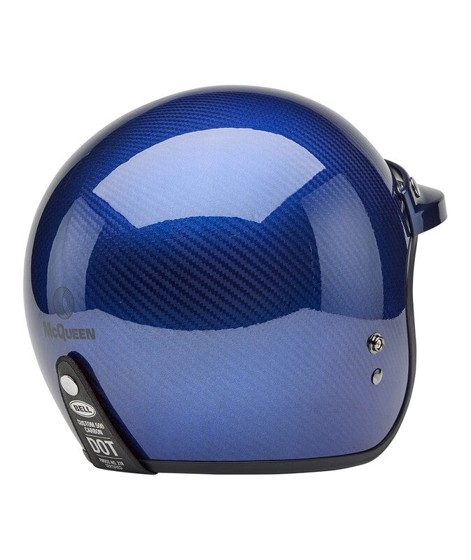 BELL Custom 500 Carbon Steve McQueen Le Mans Helmet - Metallic Blue