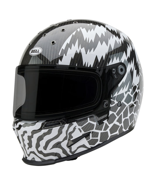 BELL Eliminator Carbon Helm - Deathspray Gloss Black/White/Black