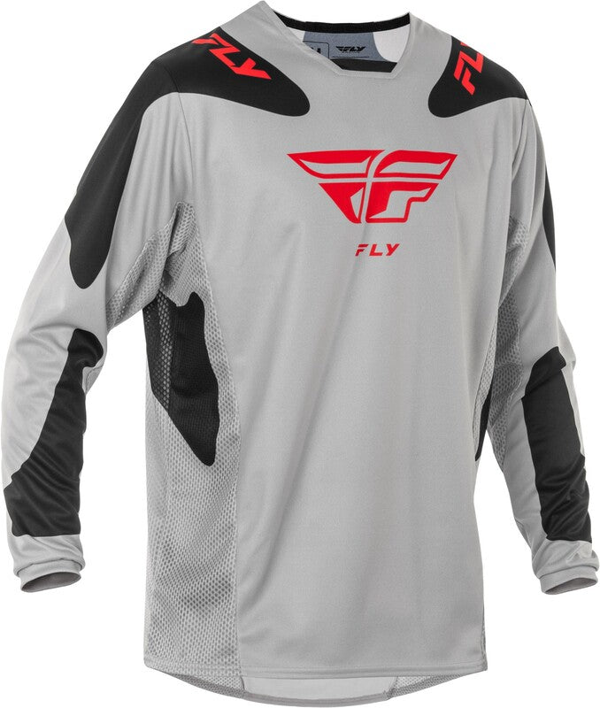 FLY RACING Kinetic SYM Jersey - Light Grey/Red/Black