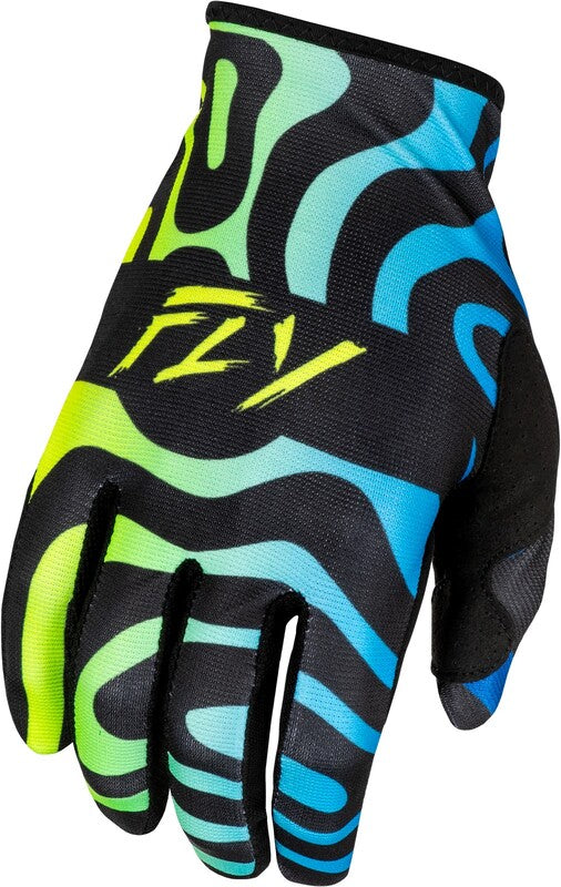 FLY RACING Lite S.E. Zen Gloves - Black/Blue/Hi-Vis