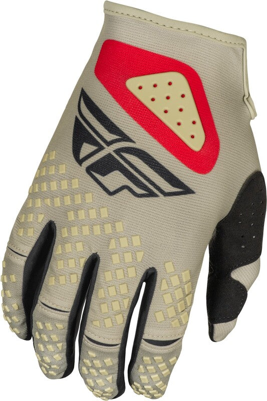 FLY RACING Kinetic SYM Gloves - Light Grey/Red/Black