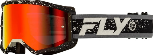 FLY RACING Zone Goggle Black/Grey - Red Mirror/Smoke Lens