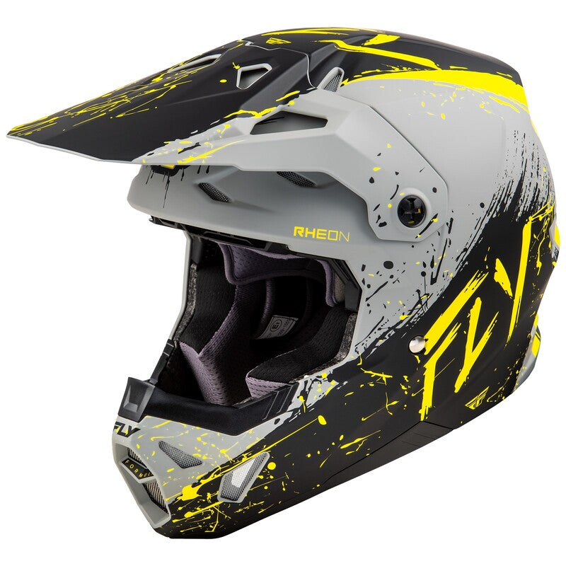 FLY RACING Formula CP Manic Helmet - Matte Grey/Black/Yellow