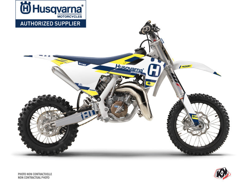 Husqvarna TC 65 Dirt Bike Block Graphic Kit Blue Yellow