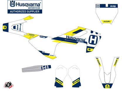 Husqvarna TC 65 Dirt Bike Block Graphic Kit Blue Yellow