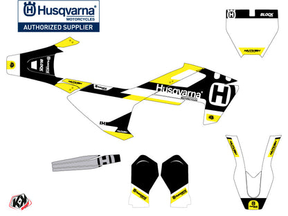 Husqvarna TC 65 Dirt Bike Block Graphic Kit Black Yellow