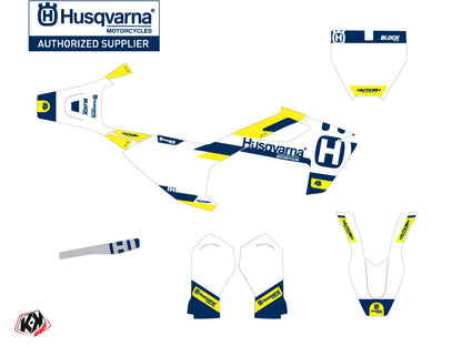 Husqvarna EE-5 Dirt Bike Block Graphic Kit Blue Yellow