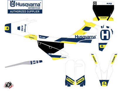 Husqvarna FC 250 Dirt Bike Block Graphic Kit Blue Yellow